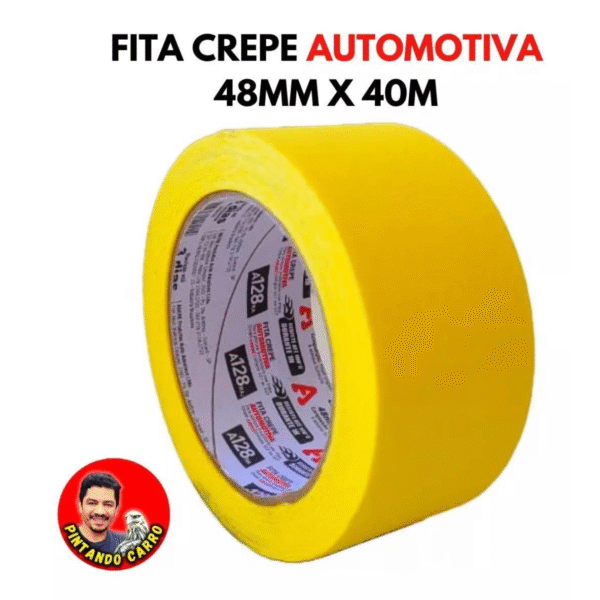 36 Fita Crepe Larga Amarela 48mm X 40m Adere - Imagem 3