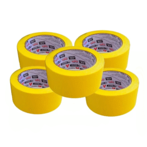5 Fita Crepe Larga Amarela 48mm X 40m Adere
