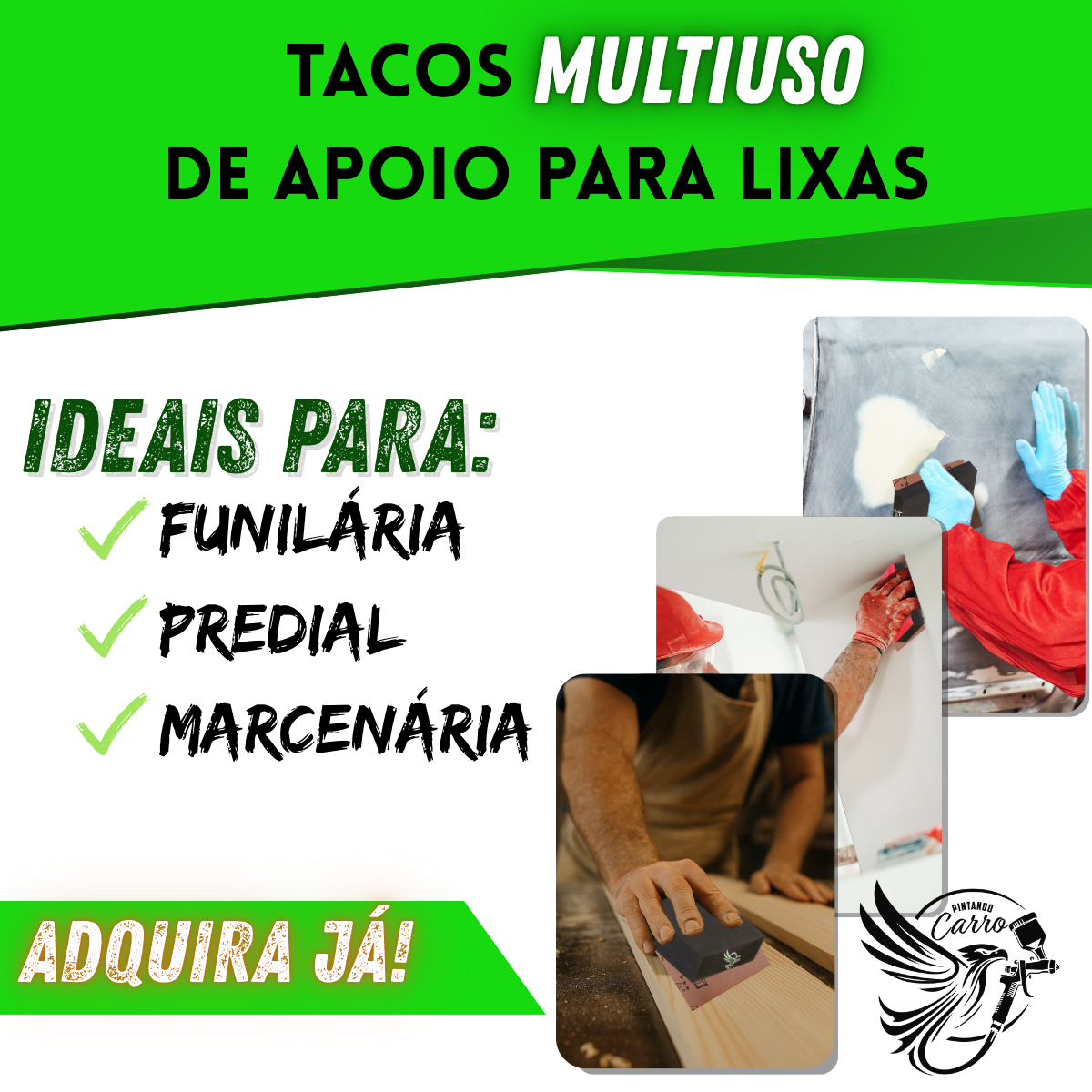 Kit 2 Taco De Lixamento Manual Eva D/pintura Automotivo - Imagem 4